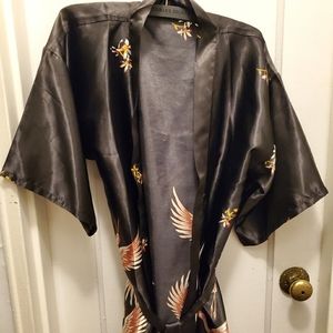 Black silk robe